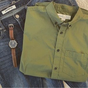 Old Navy Button Down Cargo Green Shirt